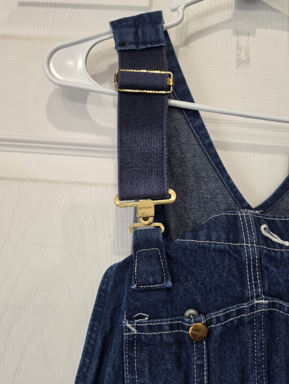 Vintage Carhartt Denim Overalls Dark Wash Men’s Size 32x32 Utility Bib - Picture 2 of 16